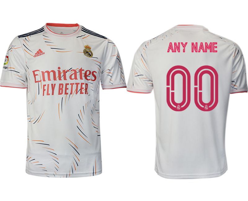 Men 2021-2022 Club Real Madrid home aaa version white customized Adidas Soccer Jersey->customized soccer jersey->Custom Jersey